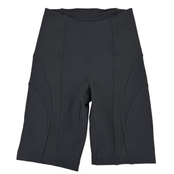 Lululemon Ribbed Luxtreme High-Rise Yoga Short 8" In Black Size 2 - Picture 2 of 6